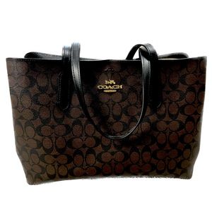 LIKE NEW- Coach Signature Monogram Laptop Tote